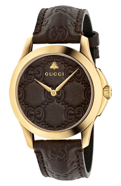 gucci men leather watch big dial|vintage gucci watch leather band.